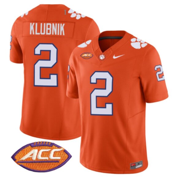 Mens Youths Kids Womens 2 Cade Klubnik Orange Stitched Jersey